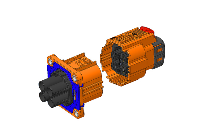 SH1 series four-core 20A~40A high voltage interlocking plastic connector